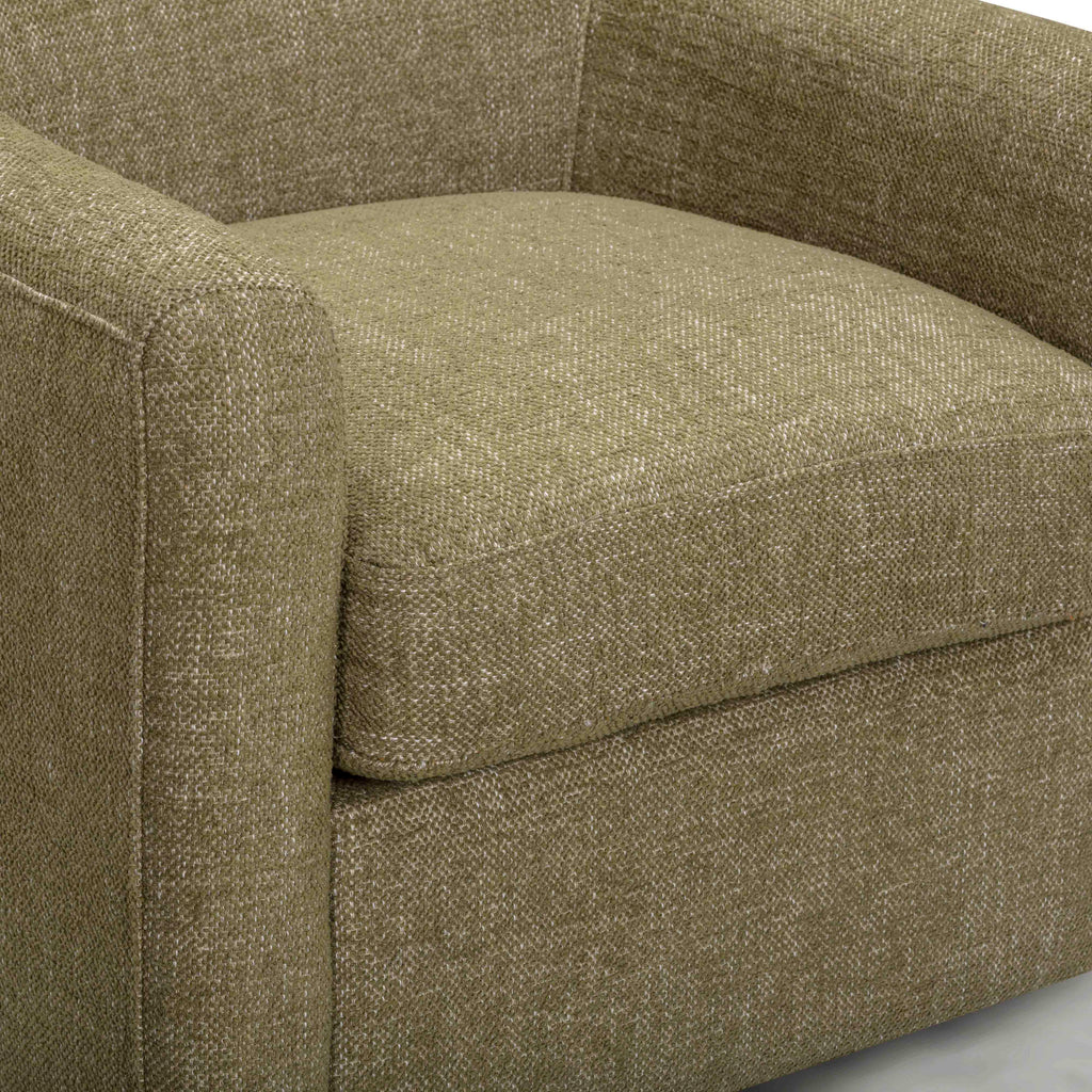 Contract-Grade Basketweave Fabric Swivel Accent Chair