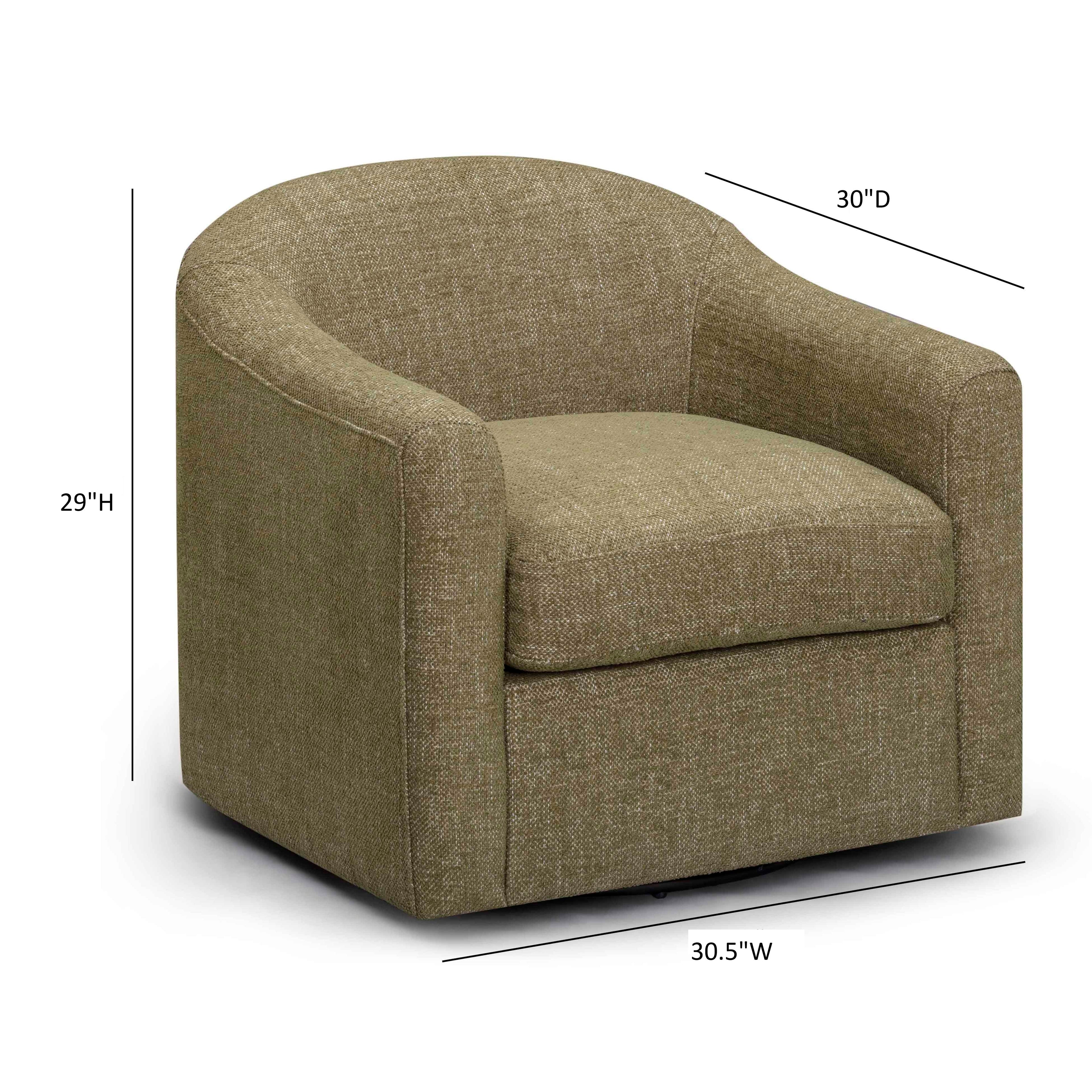 Contract-Grade Basketweave Fabric Swivel Accent Chair