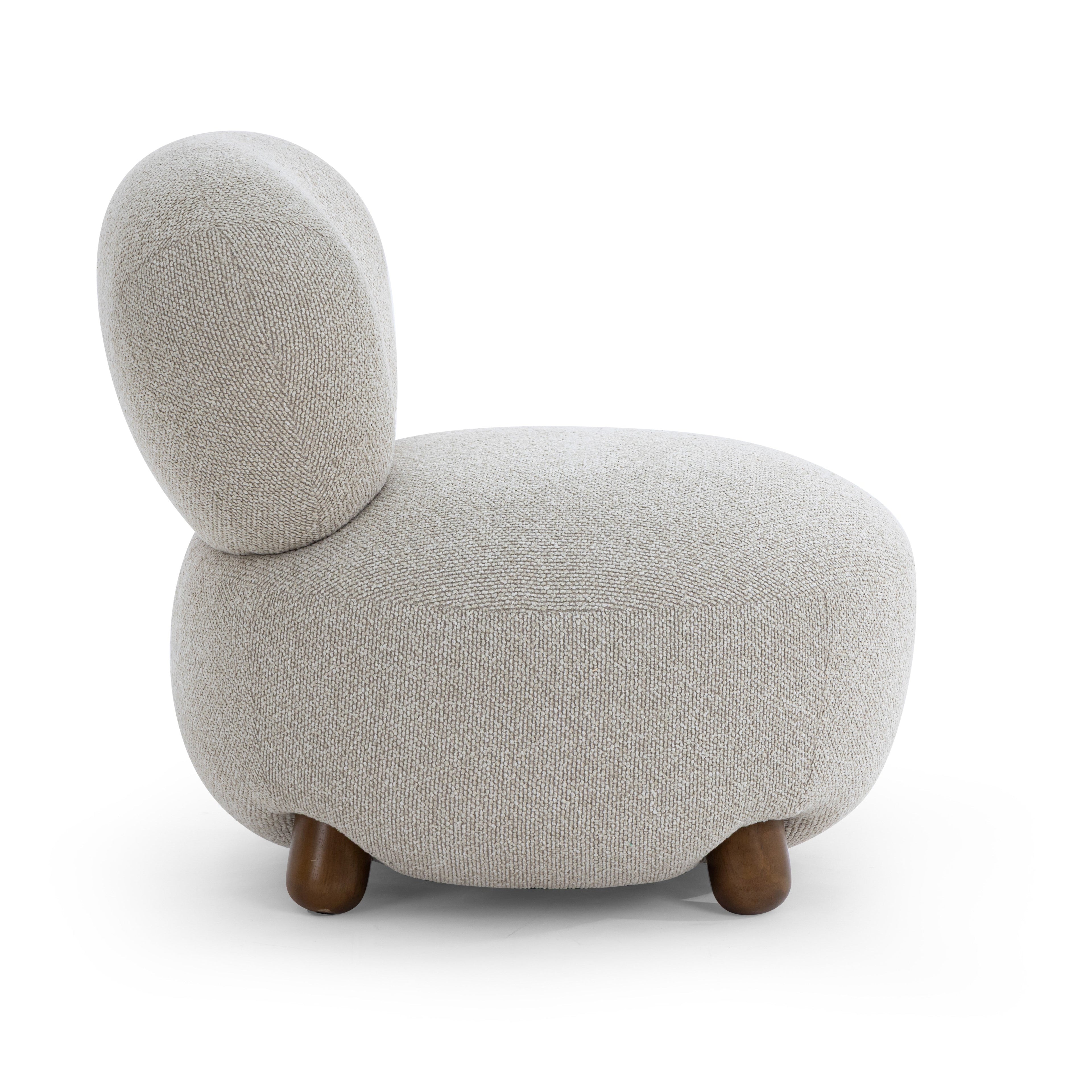 Warm Grey Performance Boucle Accent Chair