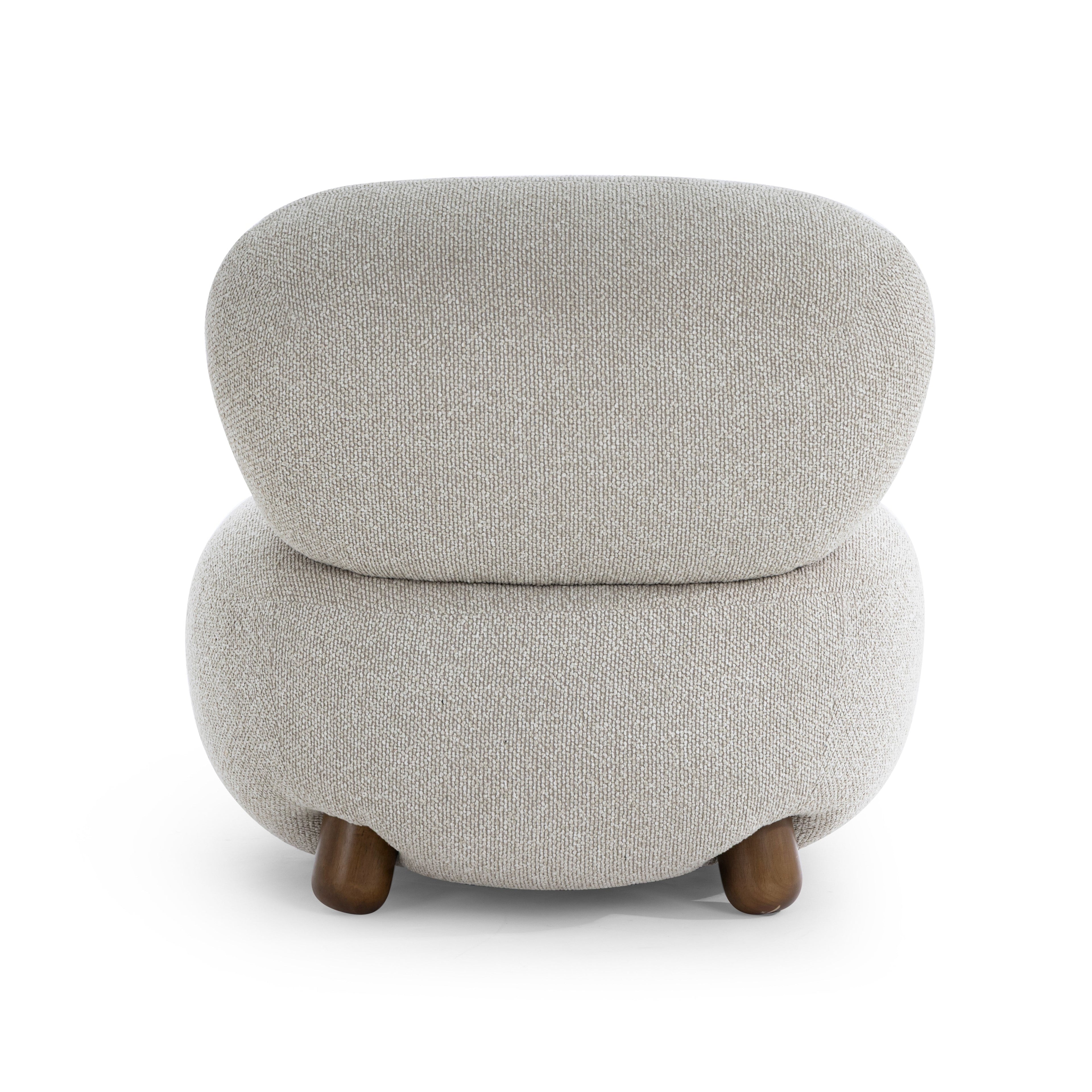 Warm Grey Performance Boucle Accent Chair