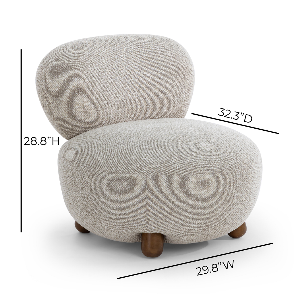 Warm Grey Performance Boucle Accent Chair