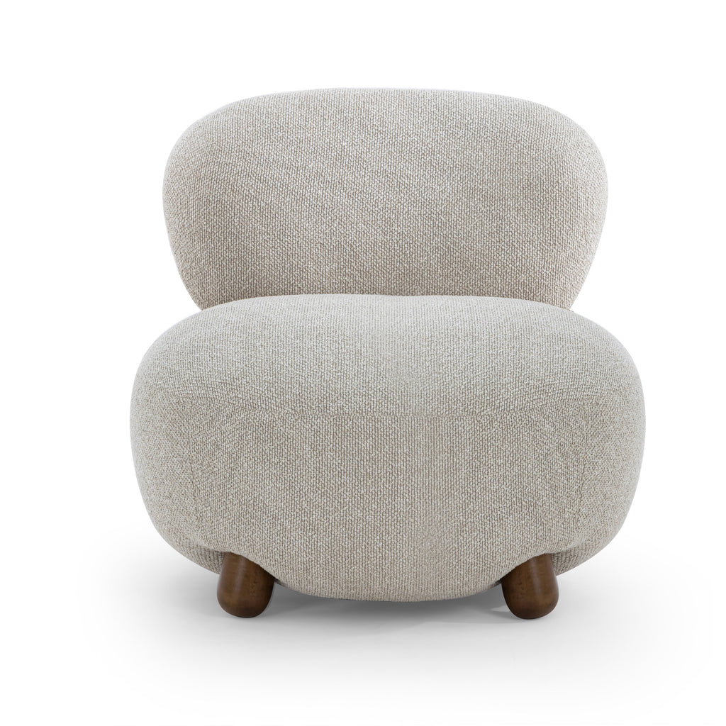 Warm Grey Performance Boucle Accent Chair