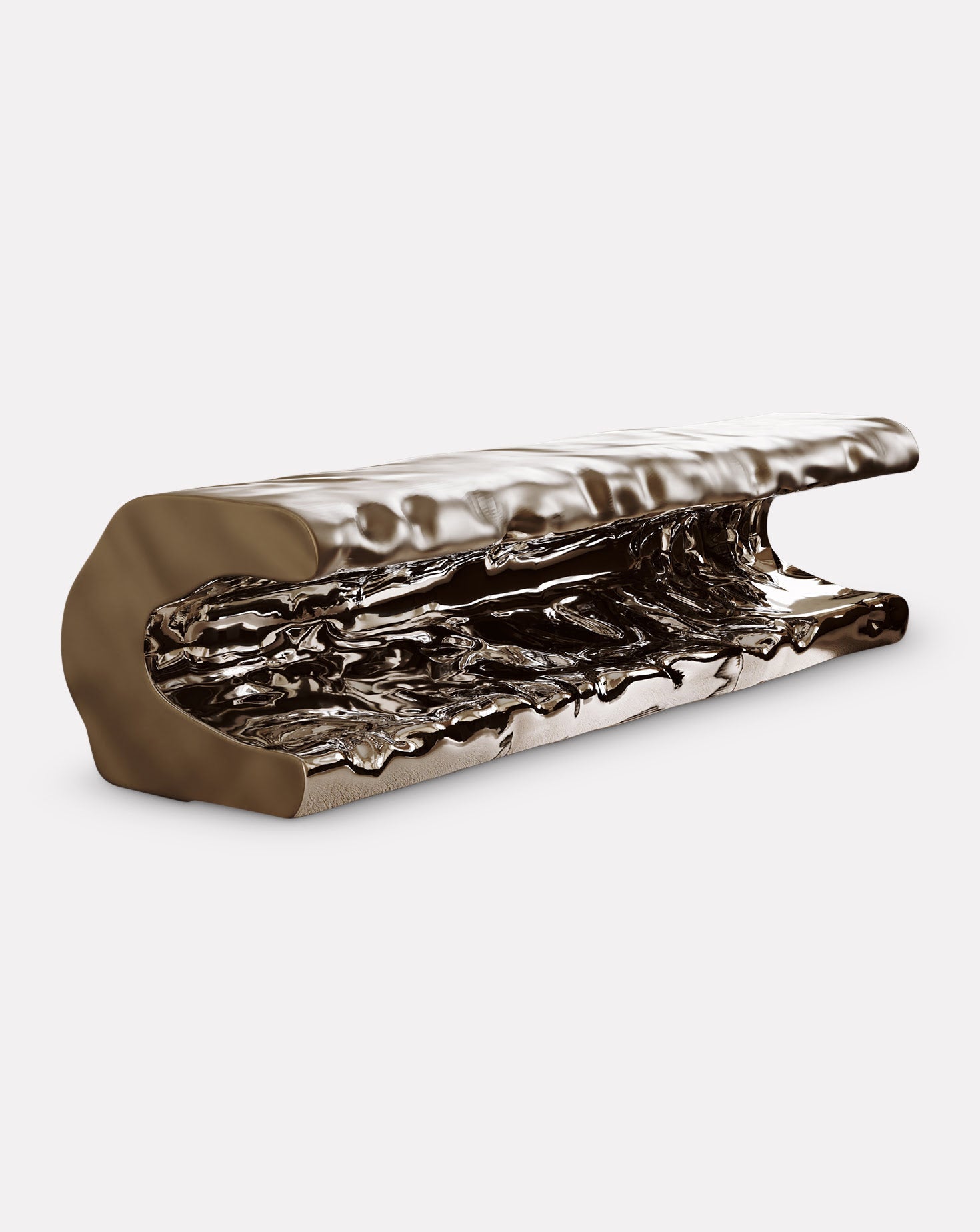 C-Shape Polished Stainless Steel Coastal Bench