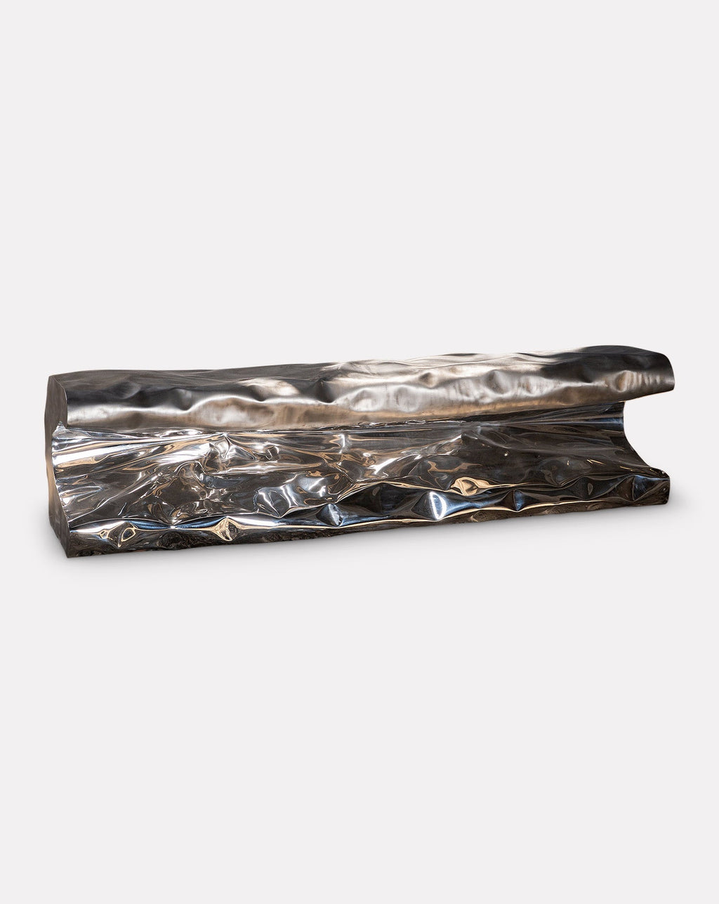 C-Shape Polished Stainless Steel Coastal Bench