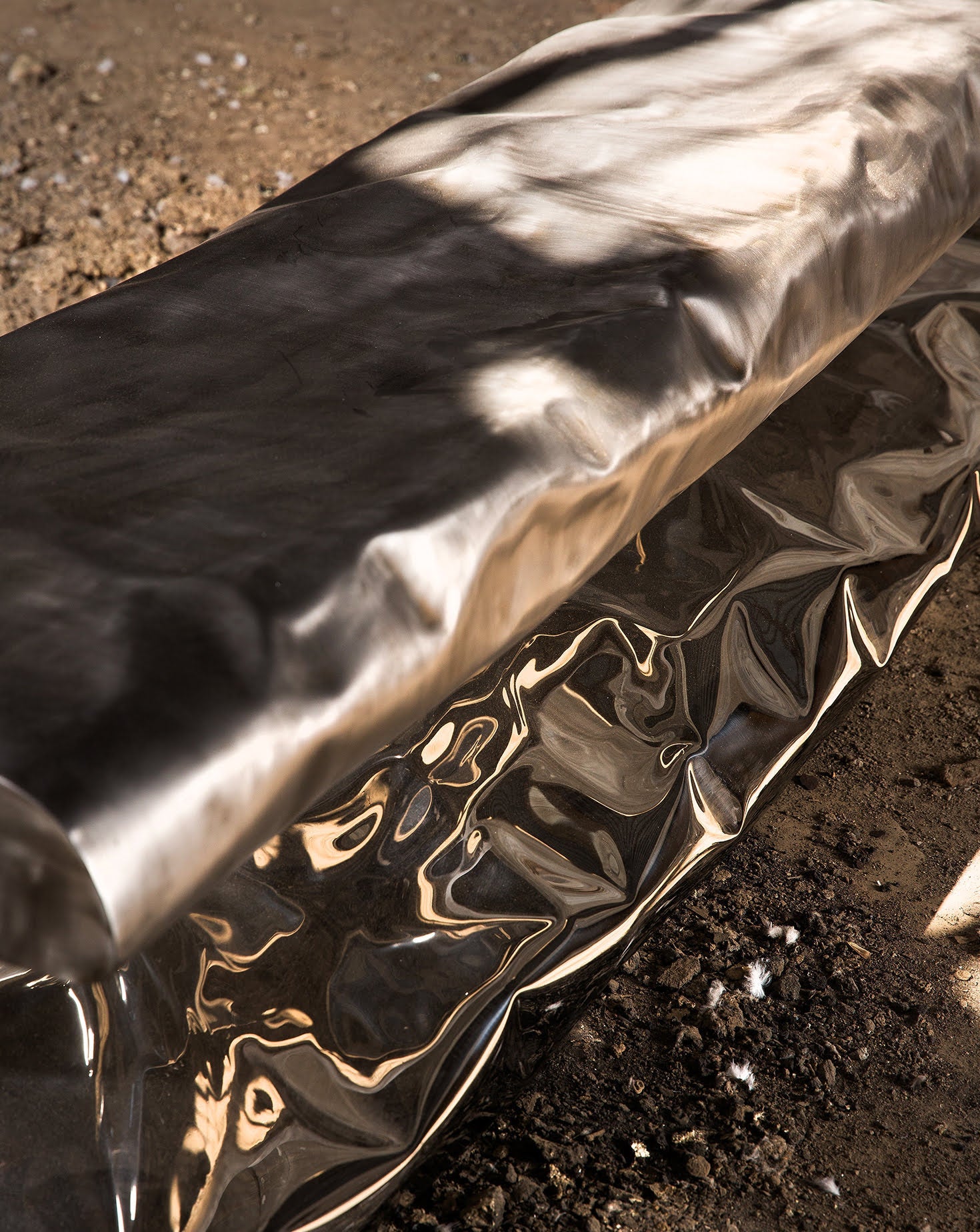 C-Shape Polished Stainless Steel Coastal Bench
