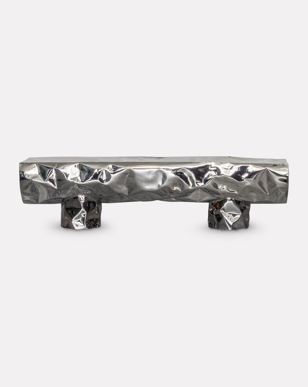 Stainless Steel Mirror Polish Sculptural Bench