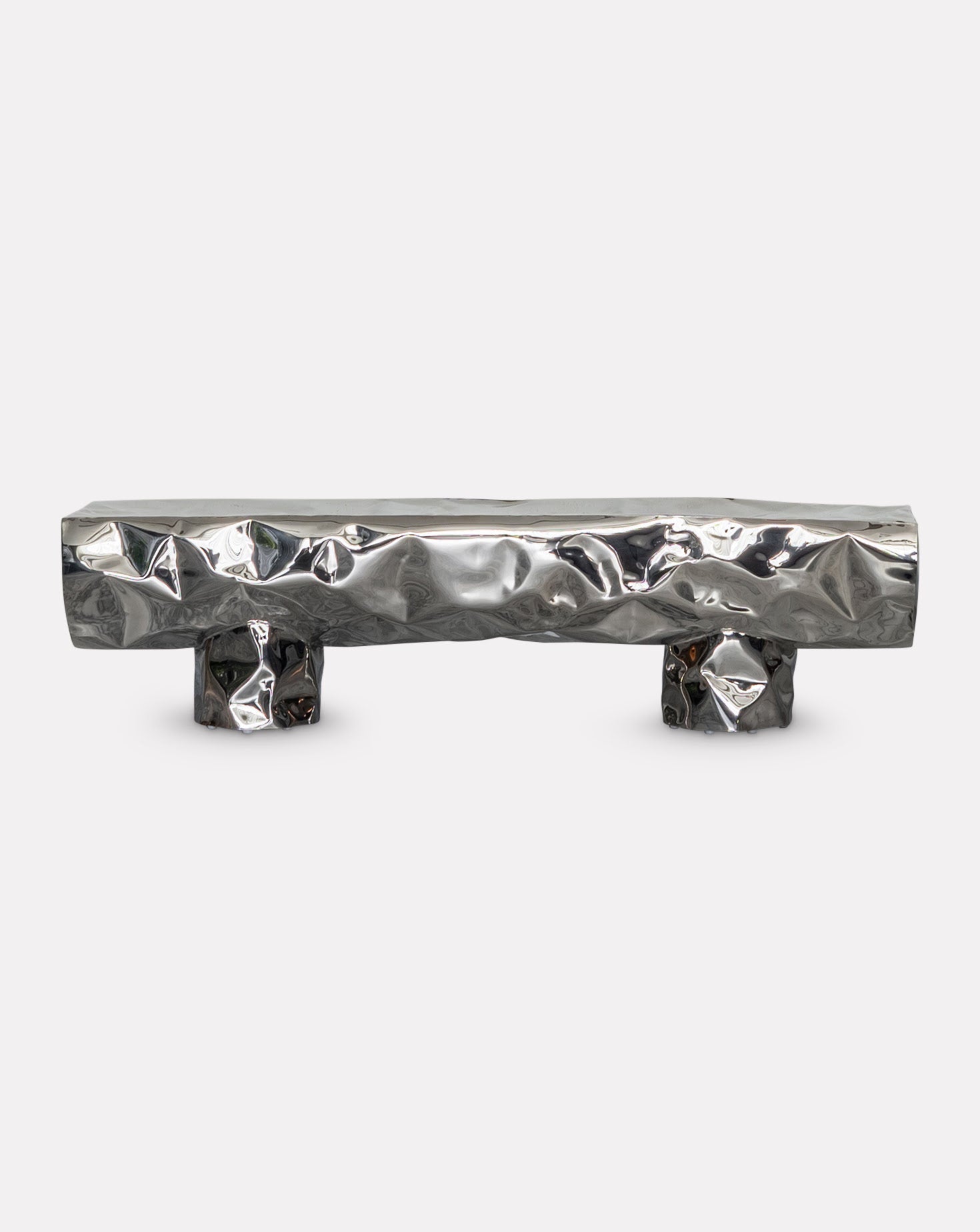 Stainless Steel Mirror Polish Sculptural Bench