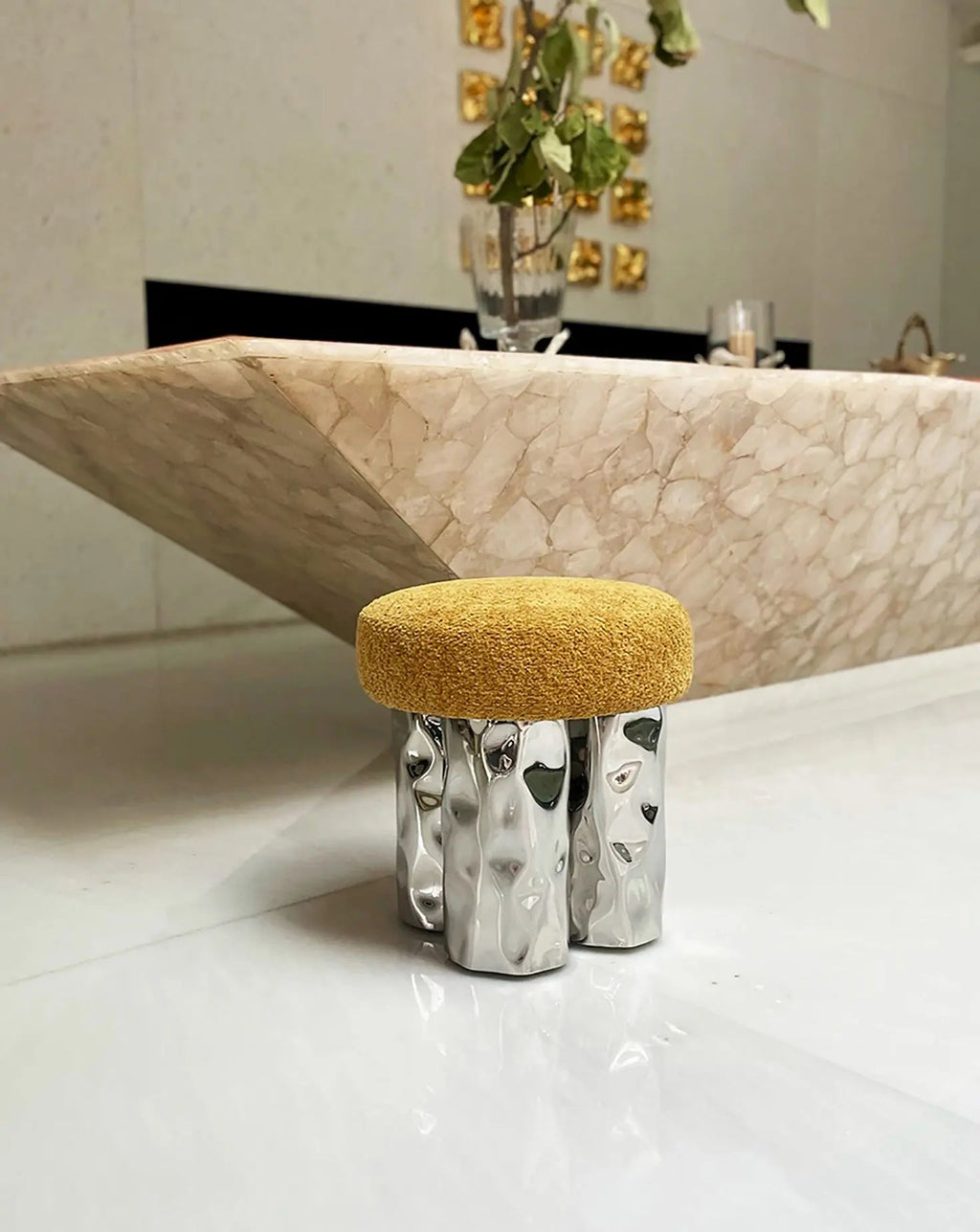 4 Yellow Pouf