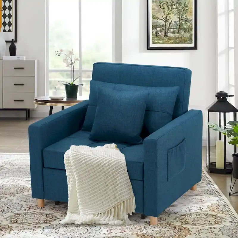 Fauteuil convertible 3-en-1, plusieurs coloris, une place