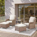 GDFStudio Halston Salon de jardin en osier avec coussins et table d'appoint