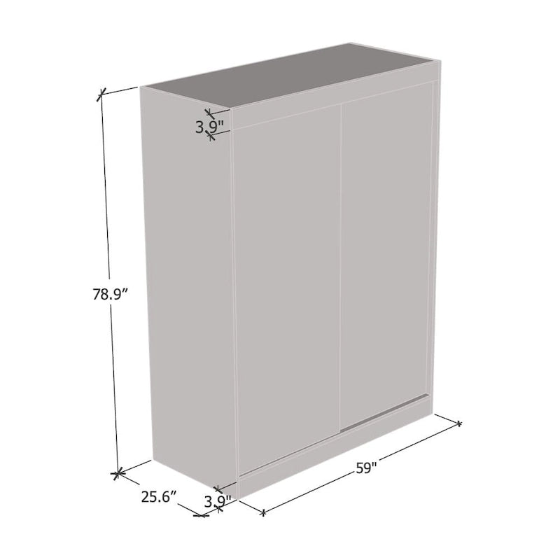 Armoire Aria 2 portes au fini lustré moderne
