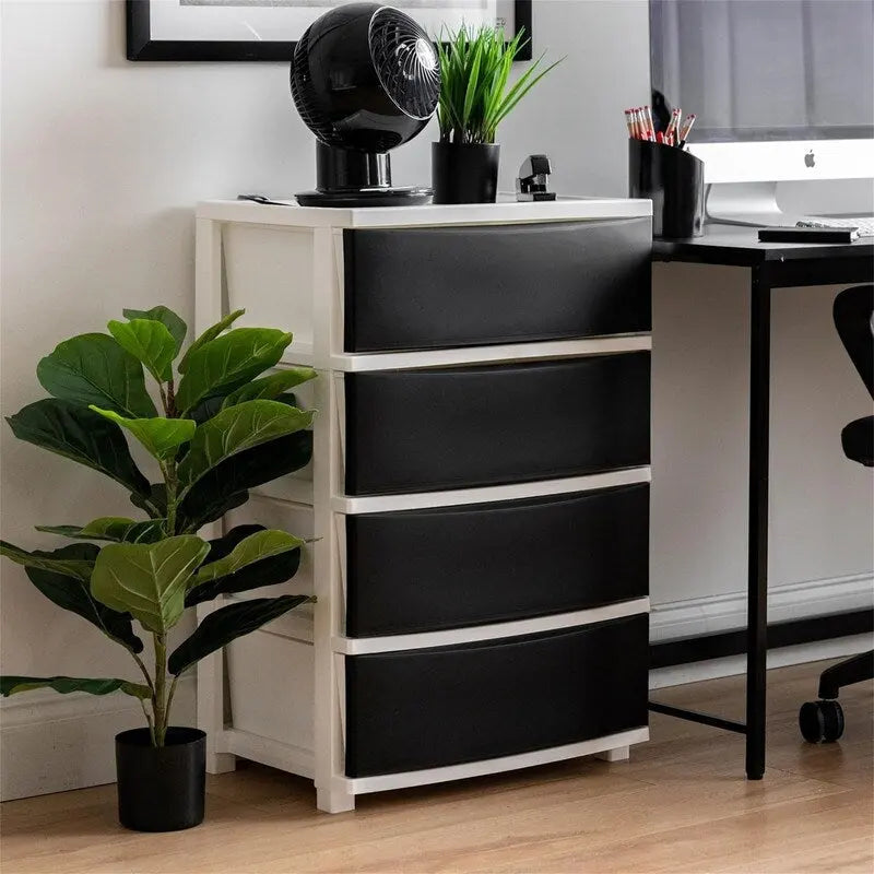 Commode de rangement large à 4 tiroirs