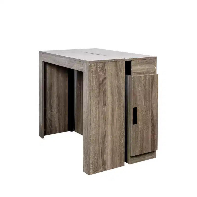 CLIHOME Table à manger extensible moderne multifonctionnelle avec prise, Table extensible peu encombrante avec rangement