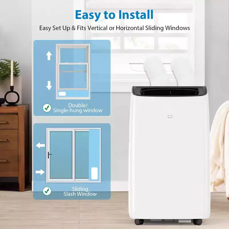 Climatiseur et Chauffage Portable Inverter 14000 BTU, Climatiseur Mobile pour Pièces Jusqu'à 70 m², avec Télécommande Économie d'Énergie 13,6