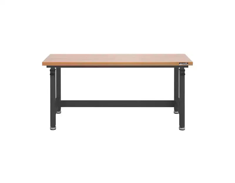 Établi robuste avec plateau en bois et hauteur réglable de 60 po