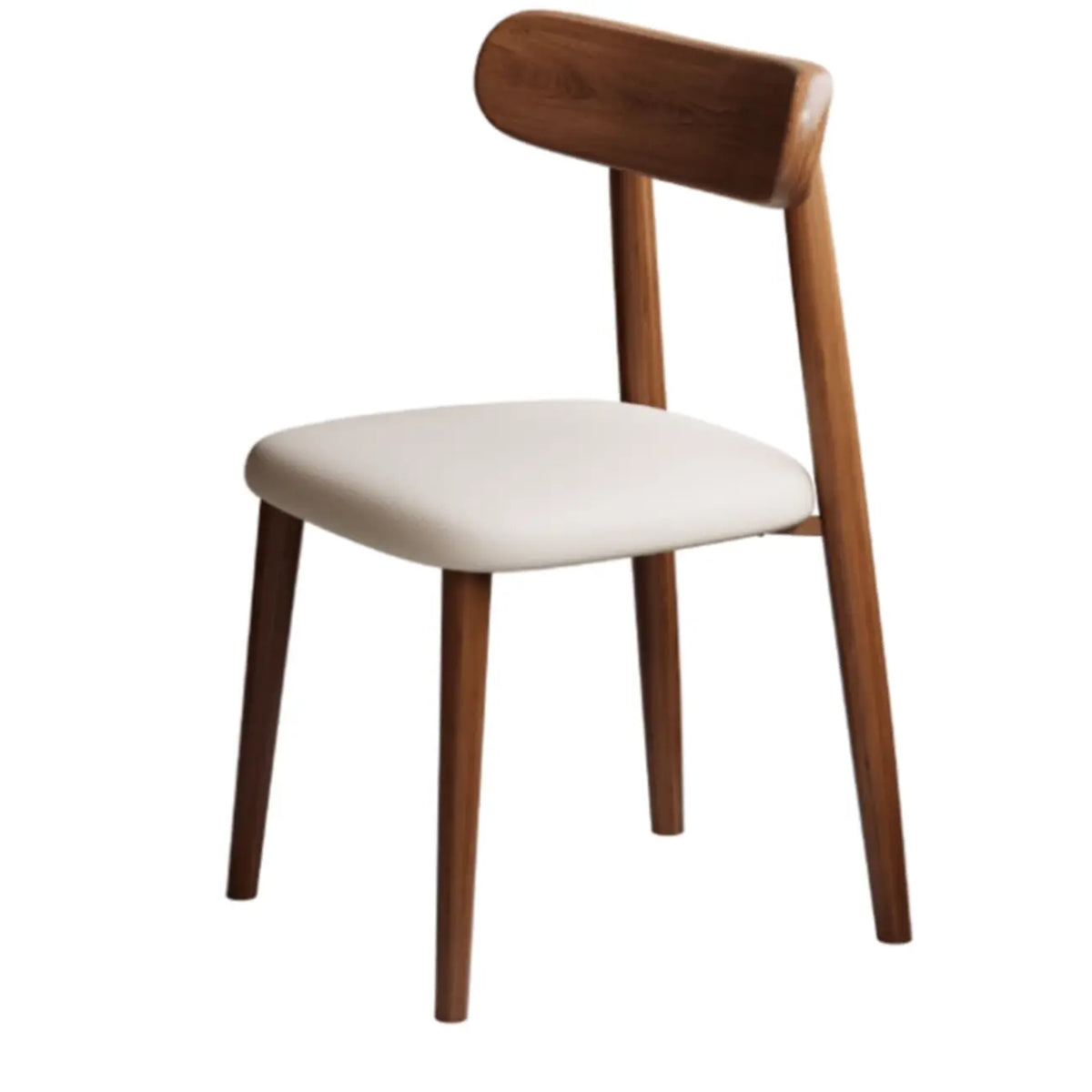 Chaise de salle à manger moderne sans accoudoirs en cuir à dossier bas