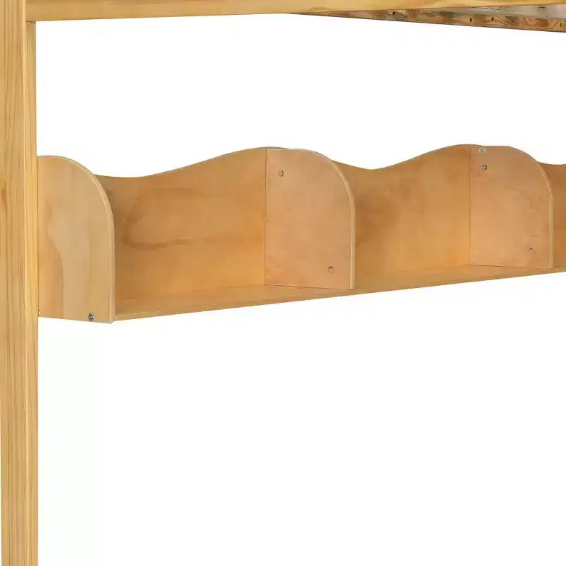 Lit mezzanine double avec escalier, armoire et étagères de rangement – MDF, 295 kg