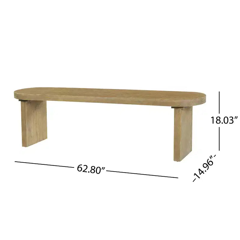 Banc de salle à manger en pin de style campagnard Chaeryeong de Christopher Knight Home avec coins arrondis