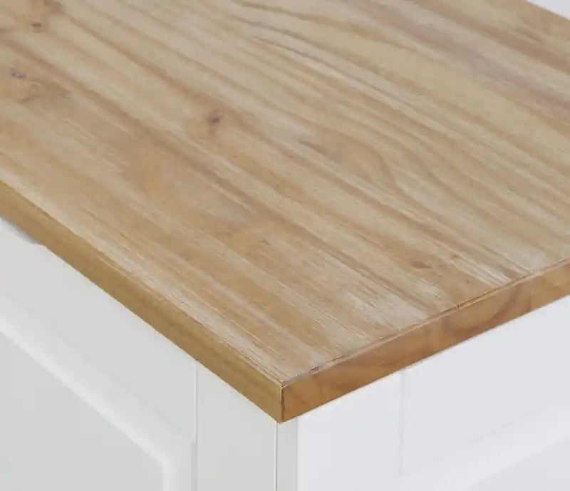 Banquette d'angle sans dossier - Naturel et blanc