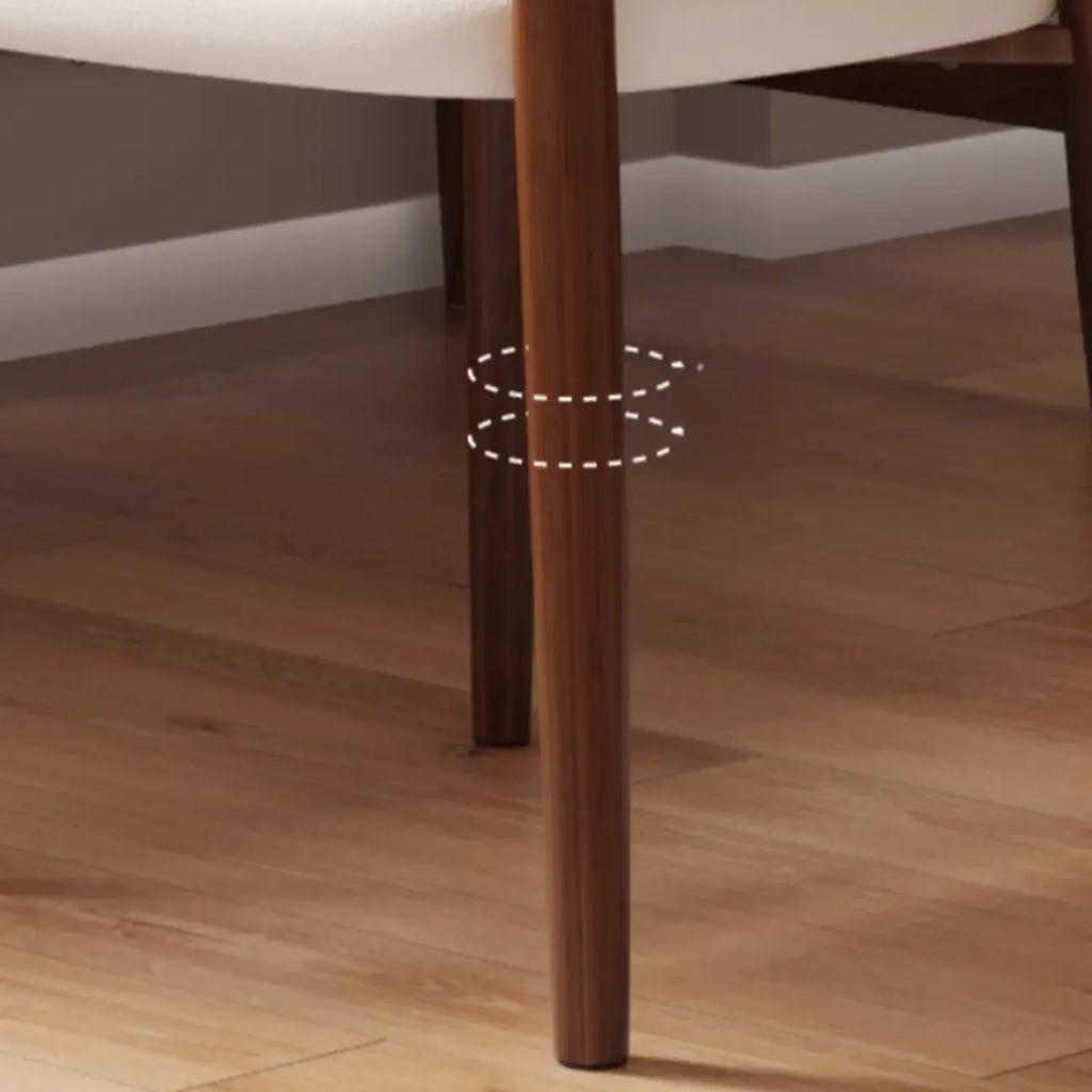 Chaise de salle à manger moderne sans accoudoirs en cuir à dossier bas