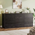 Commode à 9 tiroirs pour chambre à coucher, grande commode moderne en bois avec grand espace de rangement, organisateur de commode en bois pour salon, couloir, entrée