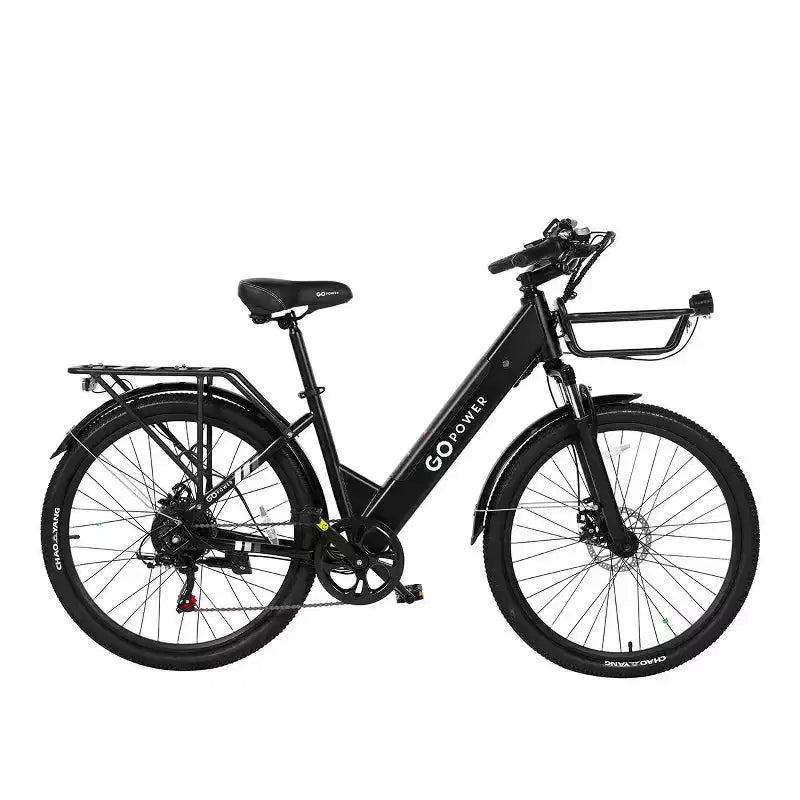 Vélo électrique GoPowerBike GoVelo pour adultes, moteur 500 W, batterie amovible, pneus 26 pouces, vitesse maximale 32 km/h, autonomie de plus de 80 km