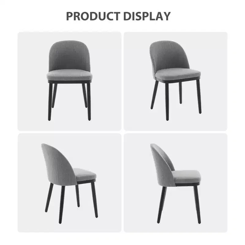 Lot de 4/6 chaises de salle à manger, chaises de cuisine/salle à manger rembourrées, chaises de salle à manger de ferme en tissu de lin avec pieds réglables pour salle à manger, salon