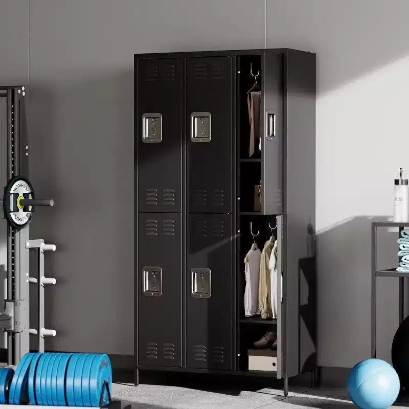 Armoire de rangement en acier Garvee, casier métallique robuste de 72 po pour école, gymnase et bureau, noir