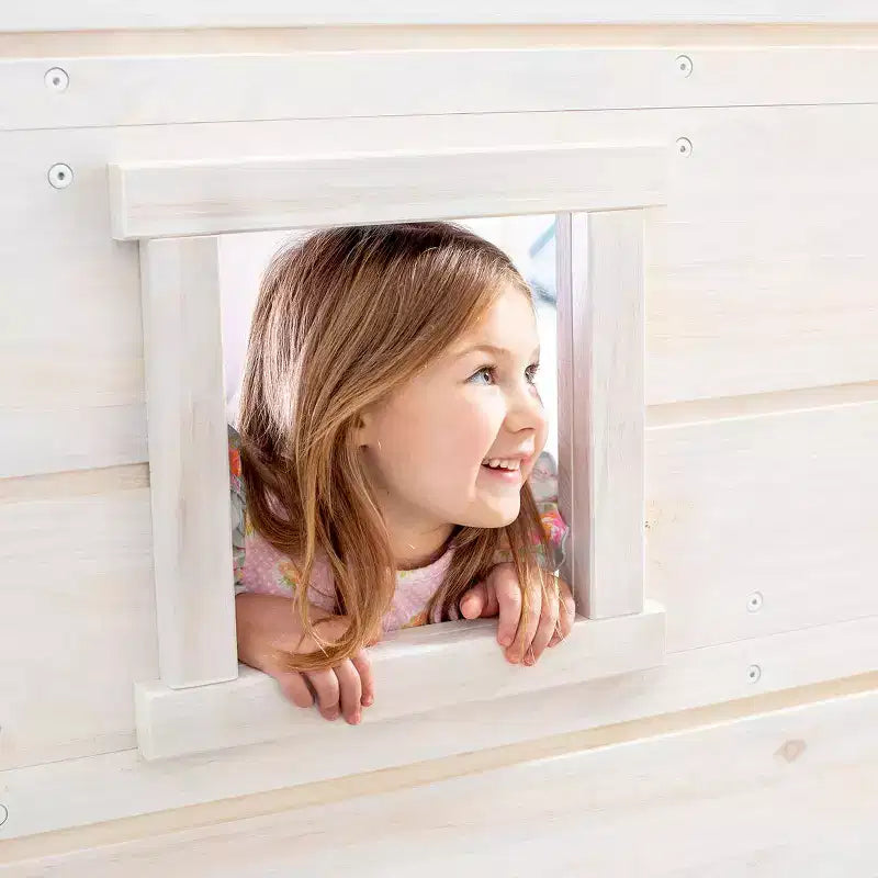 Lit mezzanine bas Max & Lily Modern Farmhouse avec tiroir de rangement, lit en bois massif pour enfants