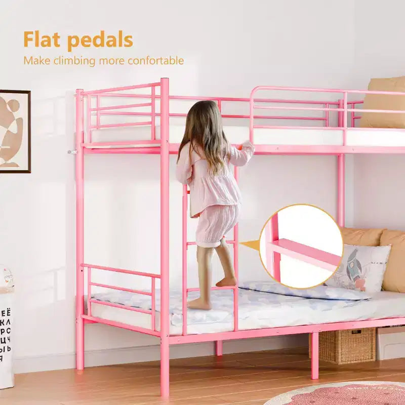 Lit Superposé Karl Home en Acier, Deux Places, avec Échelle, pour Chambre à Coucher, Dortoir, Enfants et Adultes