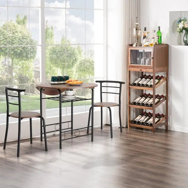 Table de salle à manger abattante de 80 cm pour petit espace, ensemble table de cuisine pour 2 personnes