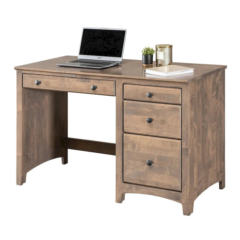 Bureau à 4 tiroirs en bois massif Arch+Haven