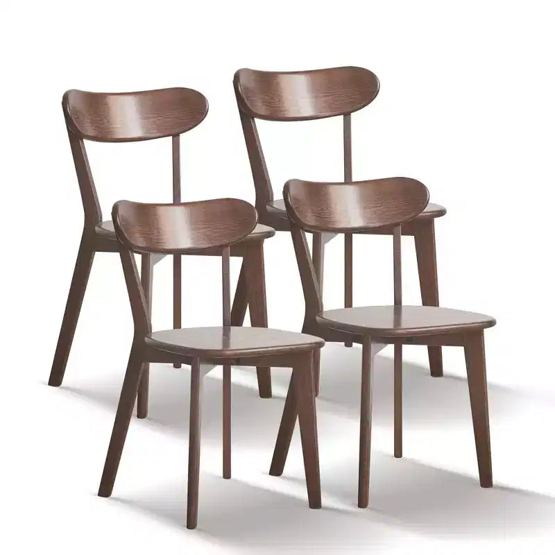 MAYEERTY Lot de 4 chaises de salle à manger en bois massif de chêne, chaises en bois pour cuisine, salle à manger, salon