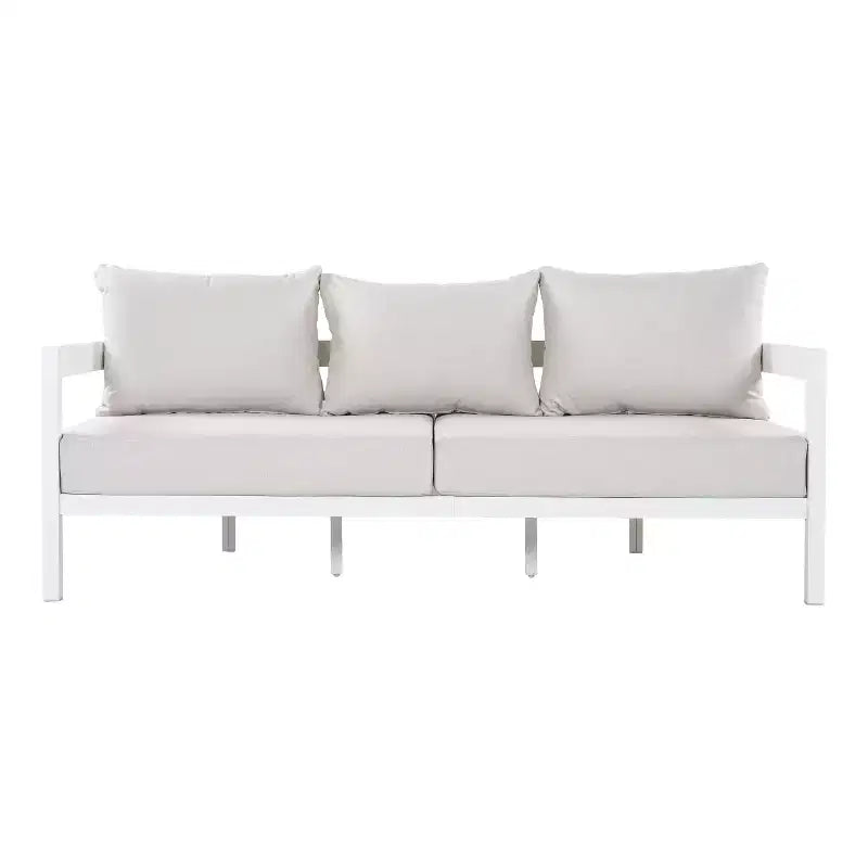 Christopher Knight Home Althea, ensemble de conversation moderne incurvé de 5 pièces en aluminium pour l'extérieur avec table basse en verre