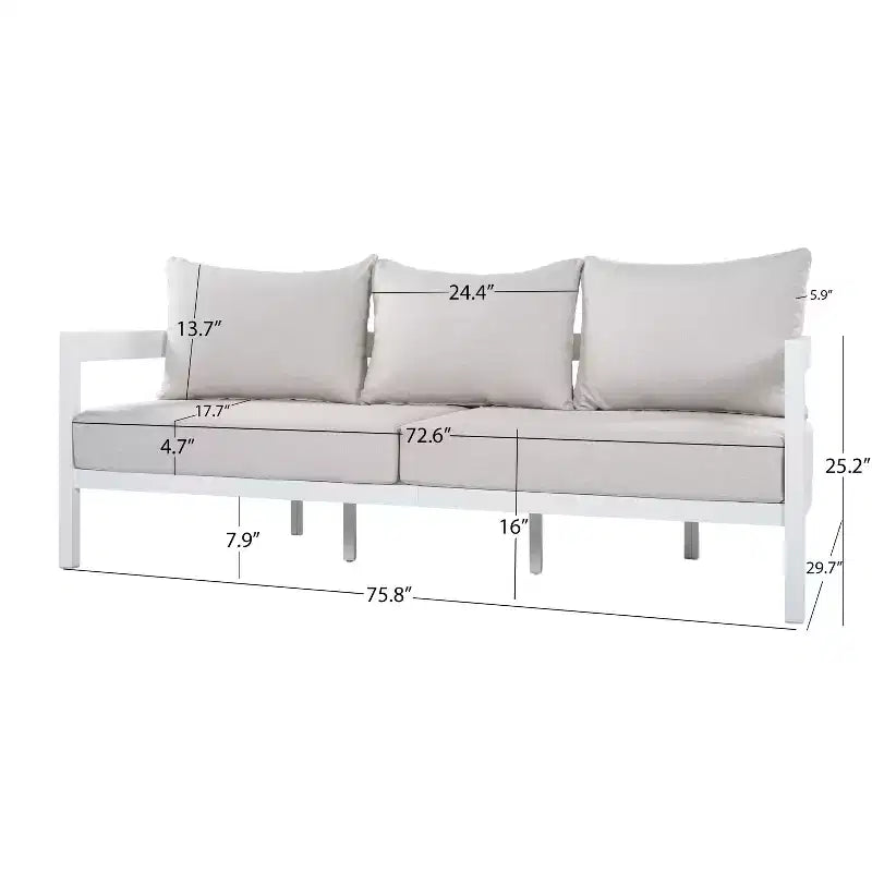 Christopher Knight Home Althea, ensemble de conversation moderne incurvé de 5 pièces en aluminium pour l'extérieur avec table basse en verre