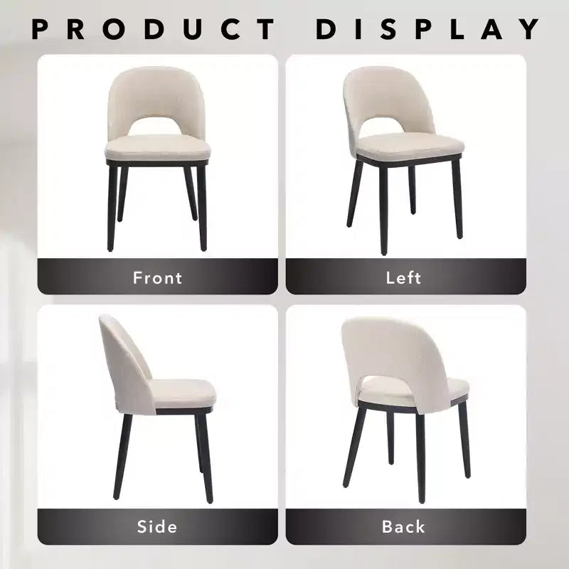 Lot de 4/6 chaises de salle à manger, chaises de cuisine/salle à manger rembourrées, chaises de salle à manger de ferme en tissu de lin avec pieds réglables pour salle à manger, salon