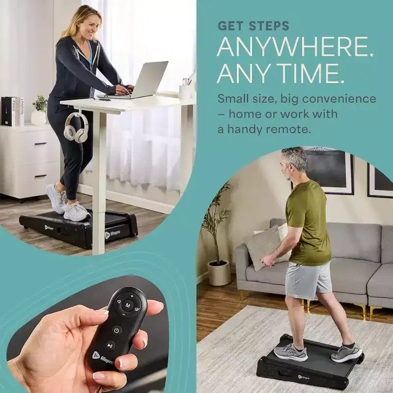 Tapis de marche Lifepro - Mini tapis roulant portable, 4,8 km/h, capacité de 100 kg