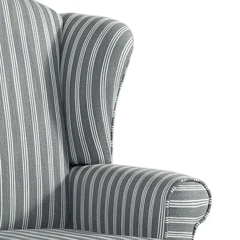 2 fauteuils d'appoint à dossier haut traditionnels, revêtus de tissu