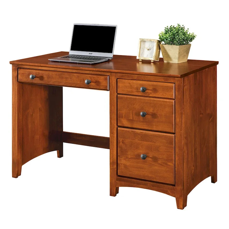 Bureau à 4 tiroirs en bois massif Arch+Haven