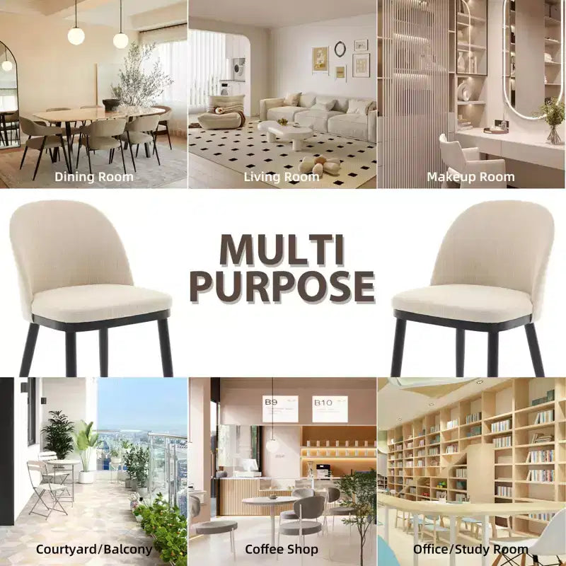 Lot de 4/6 chaises de salle à manger, chaises de cuisine/salle à manger rembourrées, chaises de salle à manger de ferme en tissu de lin avec pieds réglables pour salle à manger, salon