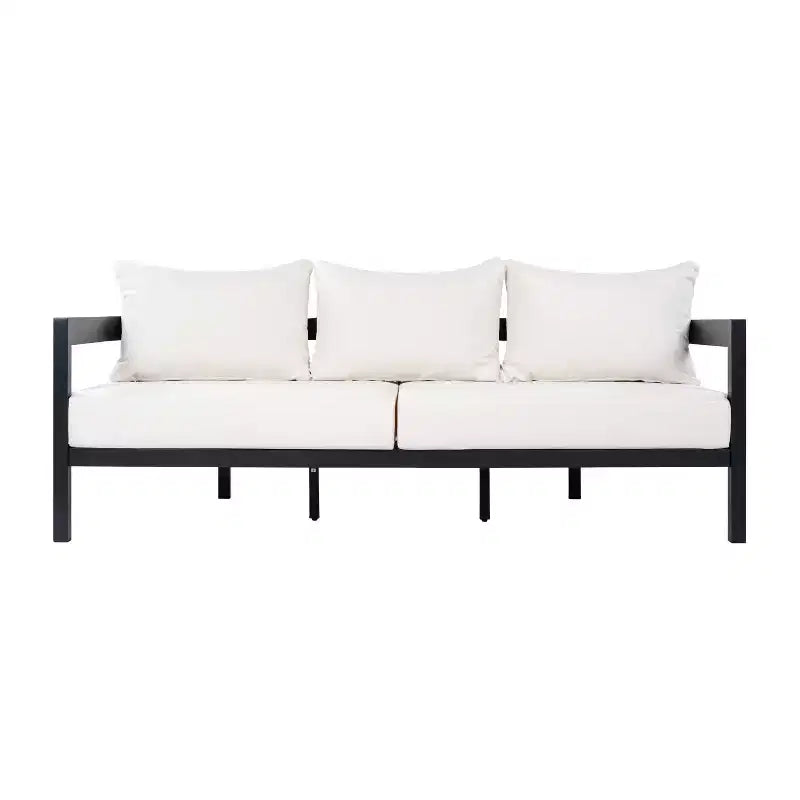 Christopher Knight Home Althea, ensemble de conversation moderne incurvé de 5 pièces en aluminium pour l'extérieur avec table basse en verre