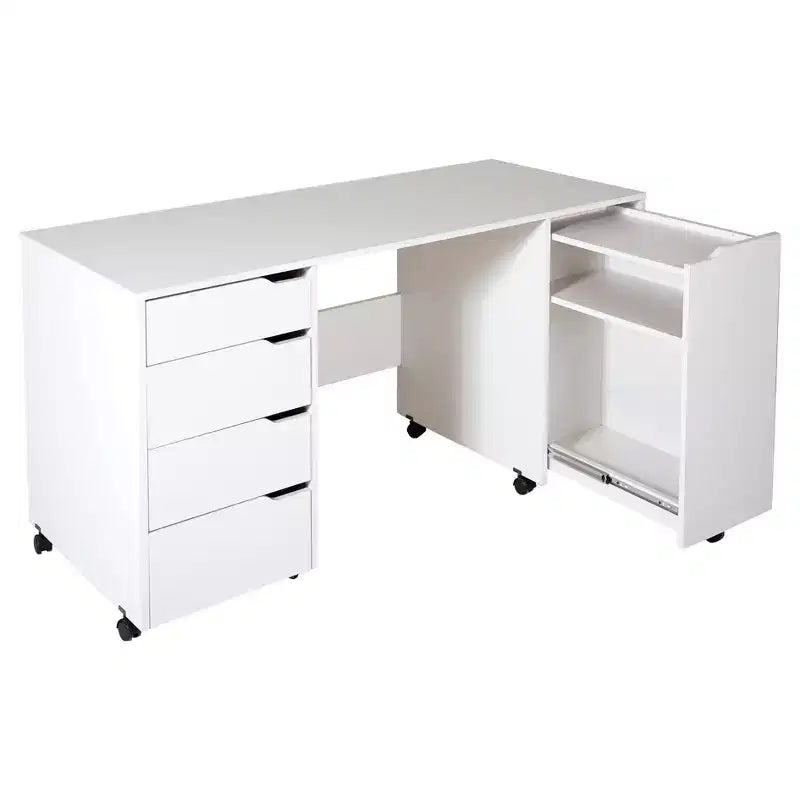 Table d'artisanat de couture Crea sur roues blanche - South Shore