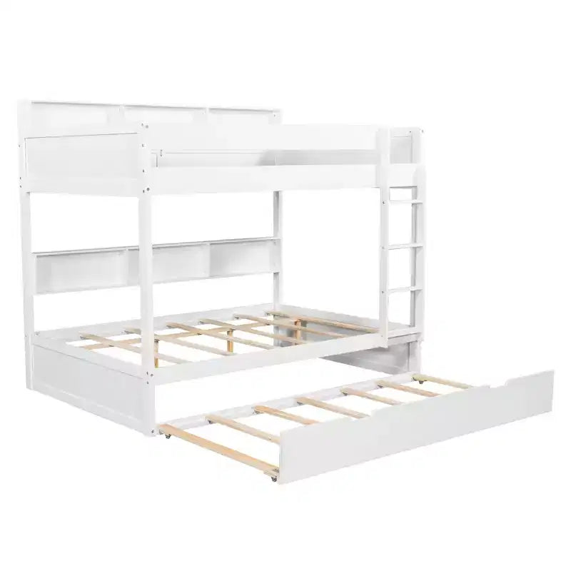 Luxystar Lit superposé double moderne avec étagères et lit gigogne