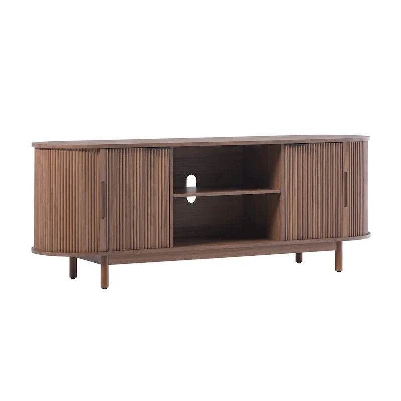 Meuble TV Middlebrook Modern Reeded de 60 po avec bords arrondis