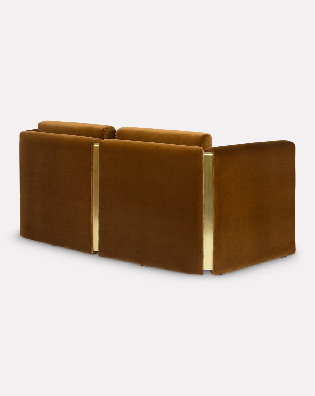 Historic-Inspired Brass Cutout Cotton Velvet 2 Seat Sofa