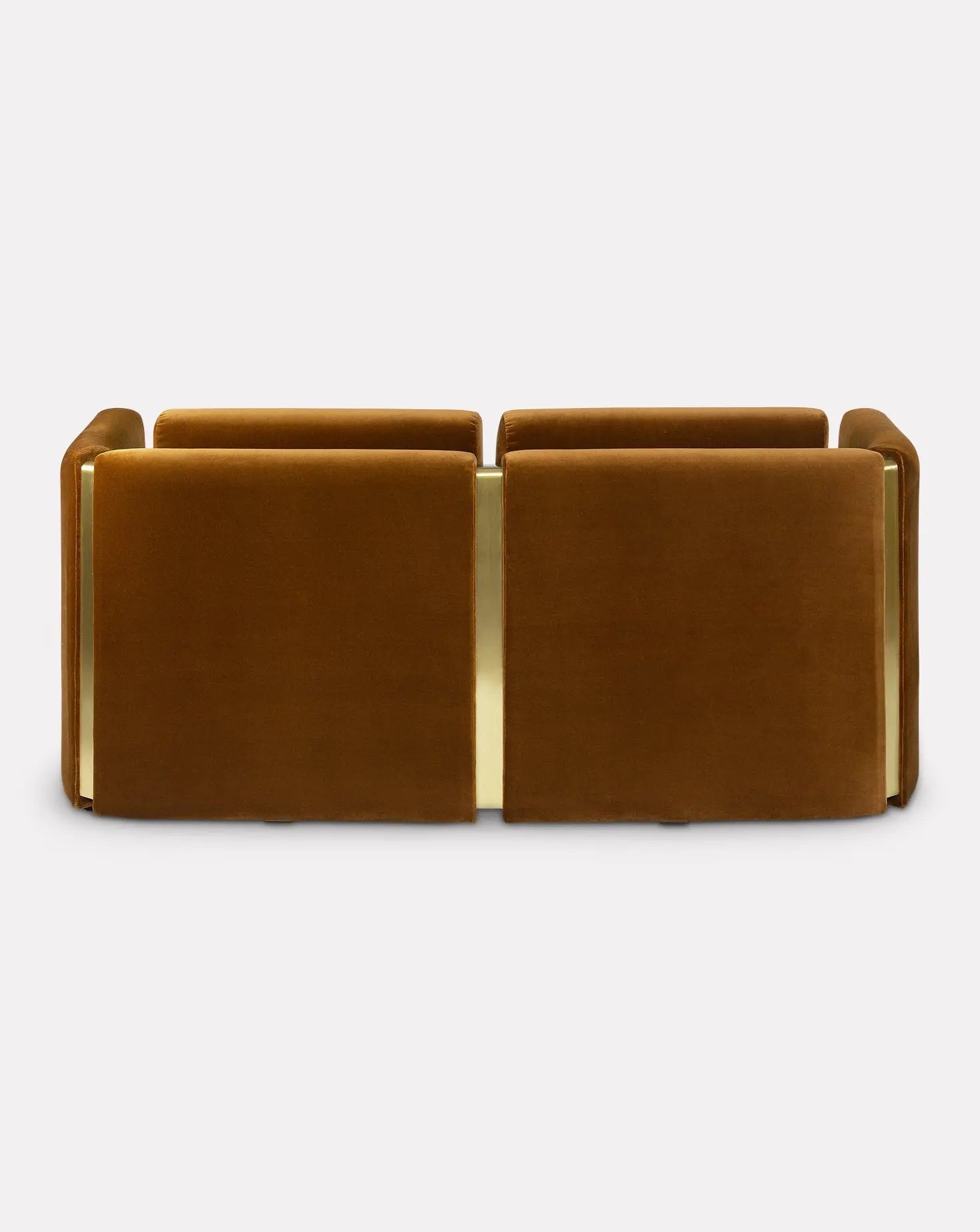 Historic-Inspired Brass Cutout Cotton Velvet 2 Seat Sofa