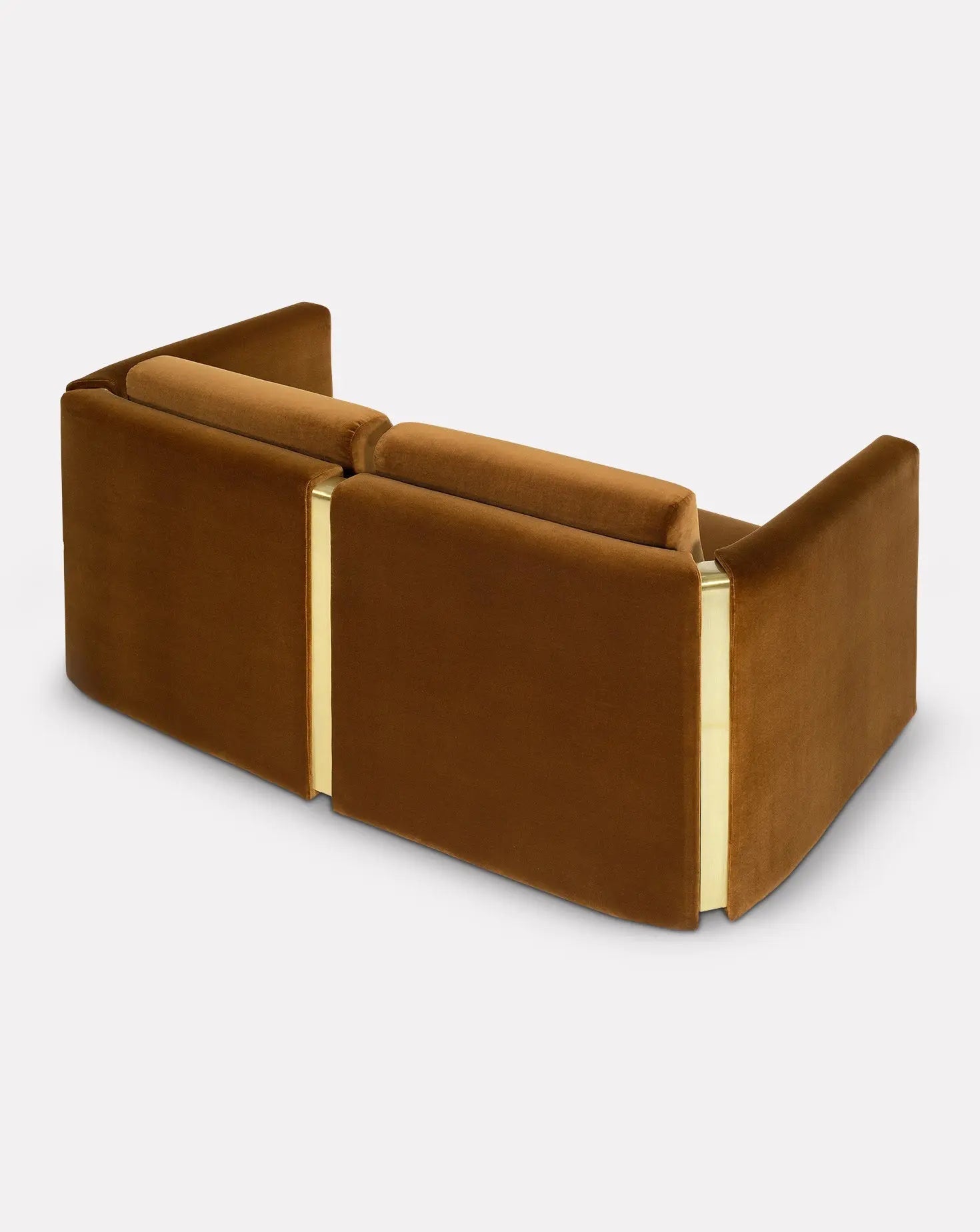 Historic-Inspired Brass Cutout Cotton Velvet 2 Seat Sofa