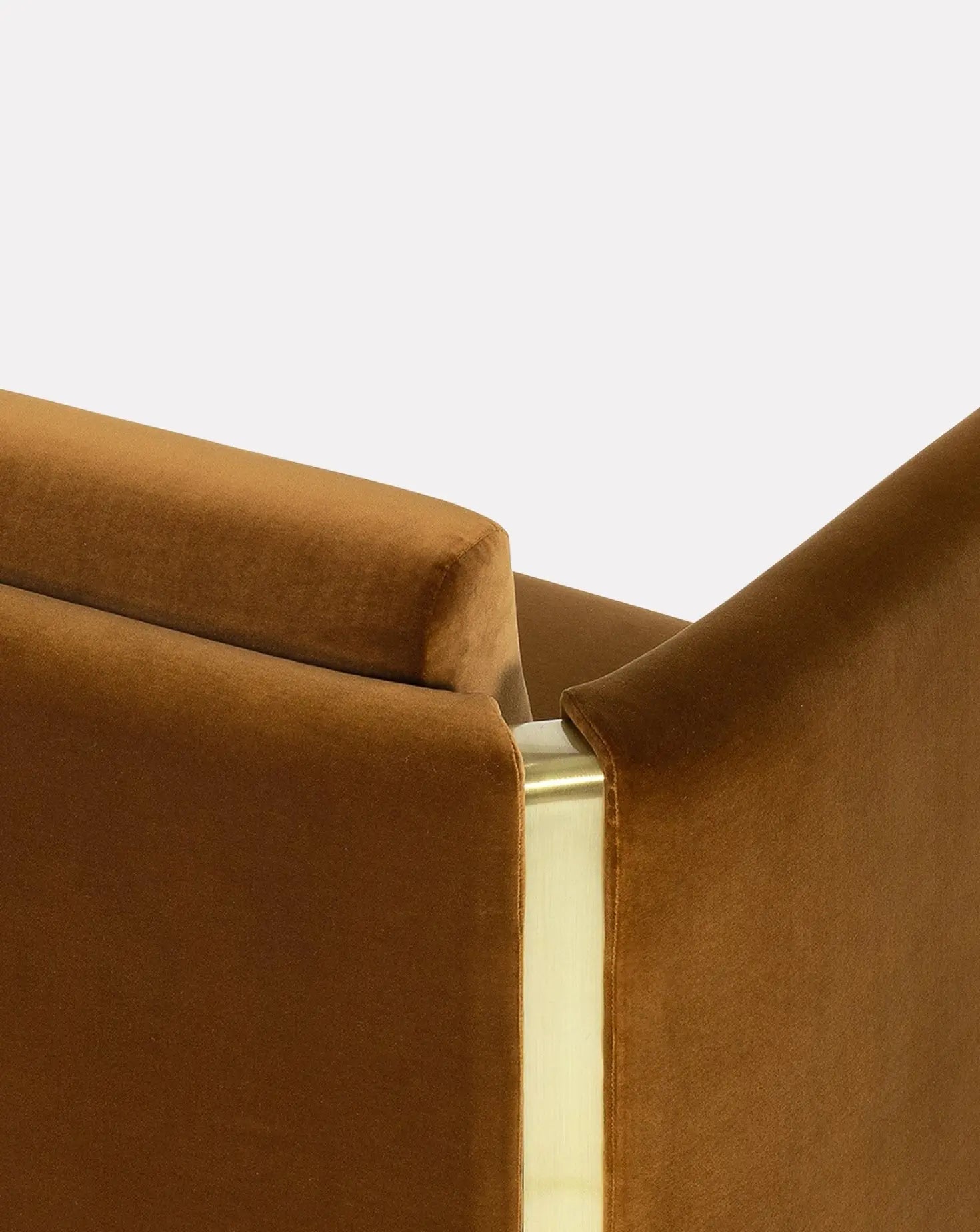 Historic-Inspired Brass Cutout Cotton Velvet 2 Seat Sofa