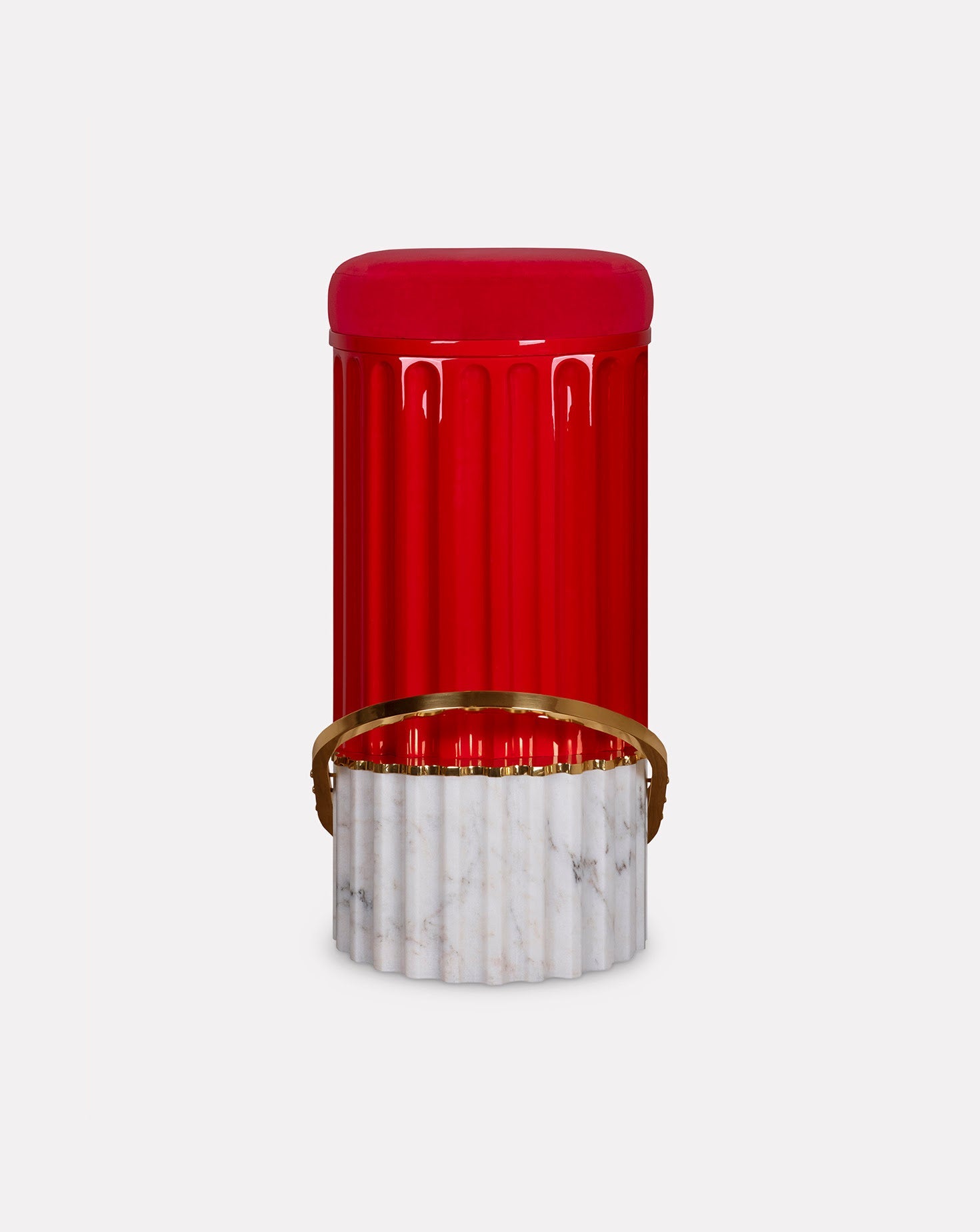 Marble Base Velvet Cushion Bar Stool