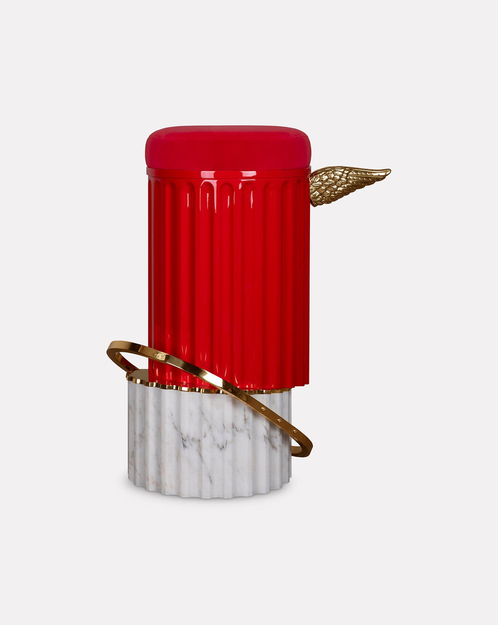 Marble Base Velvet Cushion Bar Stool